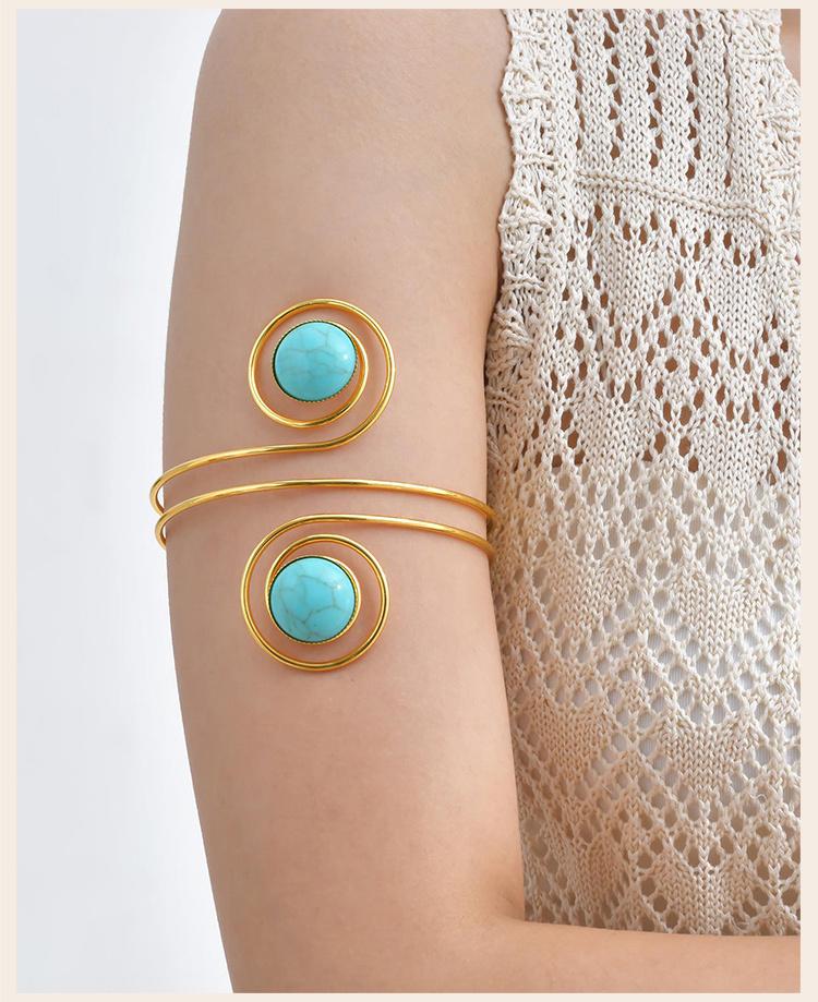 Edelstahl Oberarmband Manschette Armbänder für Damen Mädchen, Boho Armband, Verstellbares Oberarm Armreif
