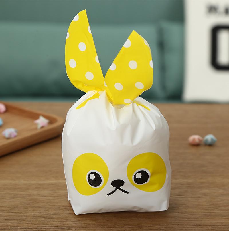 Cartoon Bunny Ears Candy Snack Bag for Kids - Children's Day Gift, Snowflake Crisp Cookies, Small Snacks, Baking Packaging