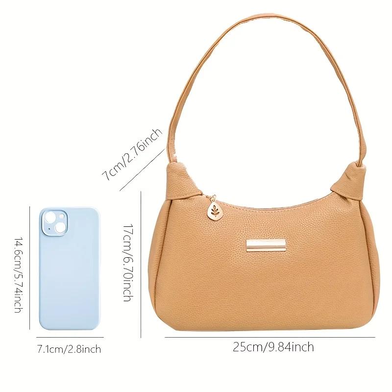 Solid Color Simple and Versatile Underarm Bag, Fashiable Women's Leather Shoulder Bags, Suitable for Commuting Banquets