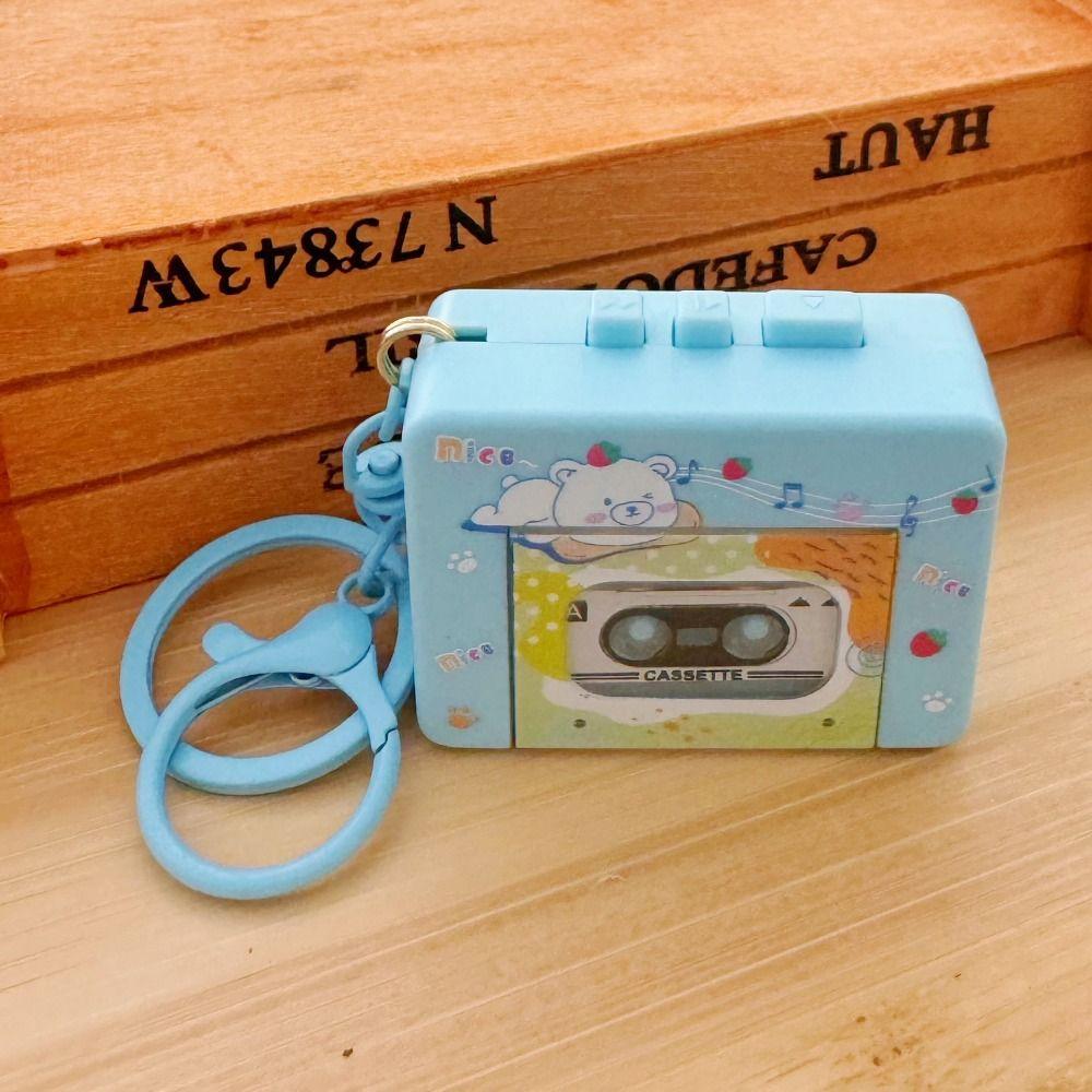 Cassette Recorder Retro Tape Recorder Keychain with Music Vintage Recording Music Box Pendant Elaborate Design Tape Small Gift