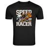 Speed Racer Flaming Skull Engine Motor Graphic T-Shirt