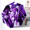 1pc Purple Guitarist Prince Automatic Folding Umbrella, Portable Collapsible Design, Casual Outdoor Accessory L1202026