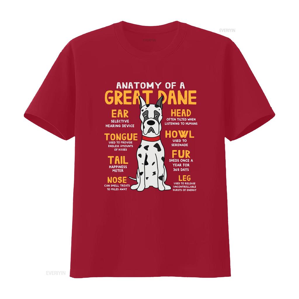 Great Dane Anatomy Funny Dog Dad T Shirt Vintage Stylish Fashion Streetwear Designer Clothes Slightly Homme Soft Graphic