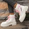 Fashion Women Boots Autumn Winter Fashion Casual New Comfortable Women Shoes Warm Round Toe Cute Leather Women Square Heel Ankle Boots