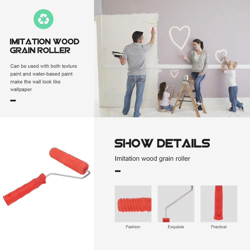 Gumový malířský váleček Empaistic Vzorkovací malířský nástroj Rýhovací dekorace Váleček Domácnost