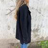 Women Solid Color Woolen Coat Mid-length Lapel Long Sleeve Single Breasted Outwear with Side Pockets Commuting Style
