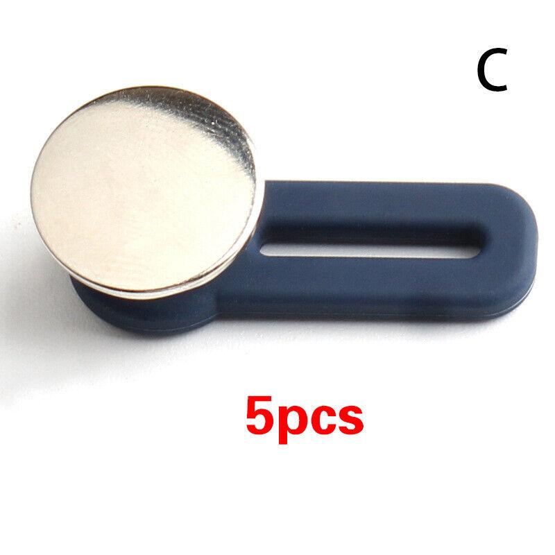 5 pezzi Allarga Pantaloni Jeans Estensore Vita Bottone Metallo Retrattile Artigianato Fai da Te UK