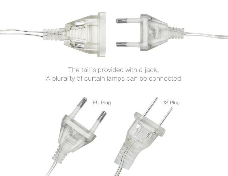 Outdoor Waterproof LED Starry Icicle Fairy String Lights - Holiday Flashing Curtain Decoration