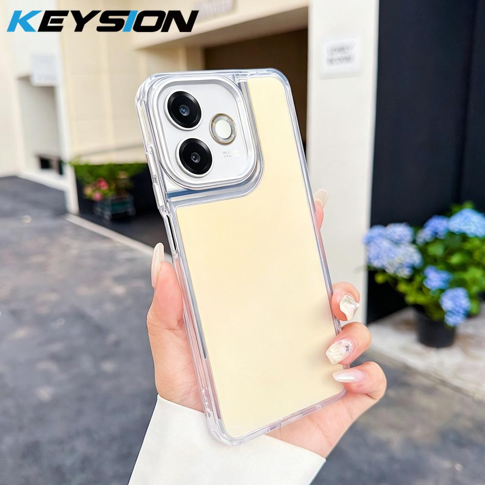KEYSION Fashion Laser Gradient Colorful Phone Case for Redmi 13 12 5G Soft TPU+PC Shockproof Back Cover for Xiaomi POCO M6