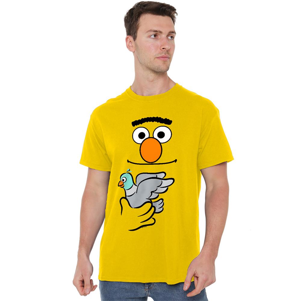 Sesame Street Unisex Adult Holding Pigeon Bert T-Shirt