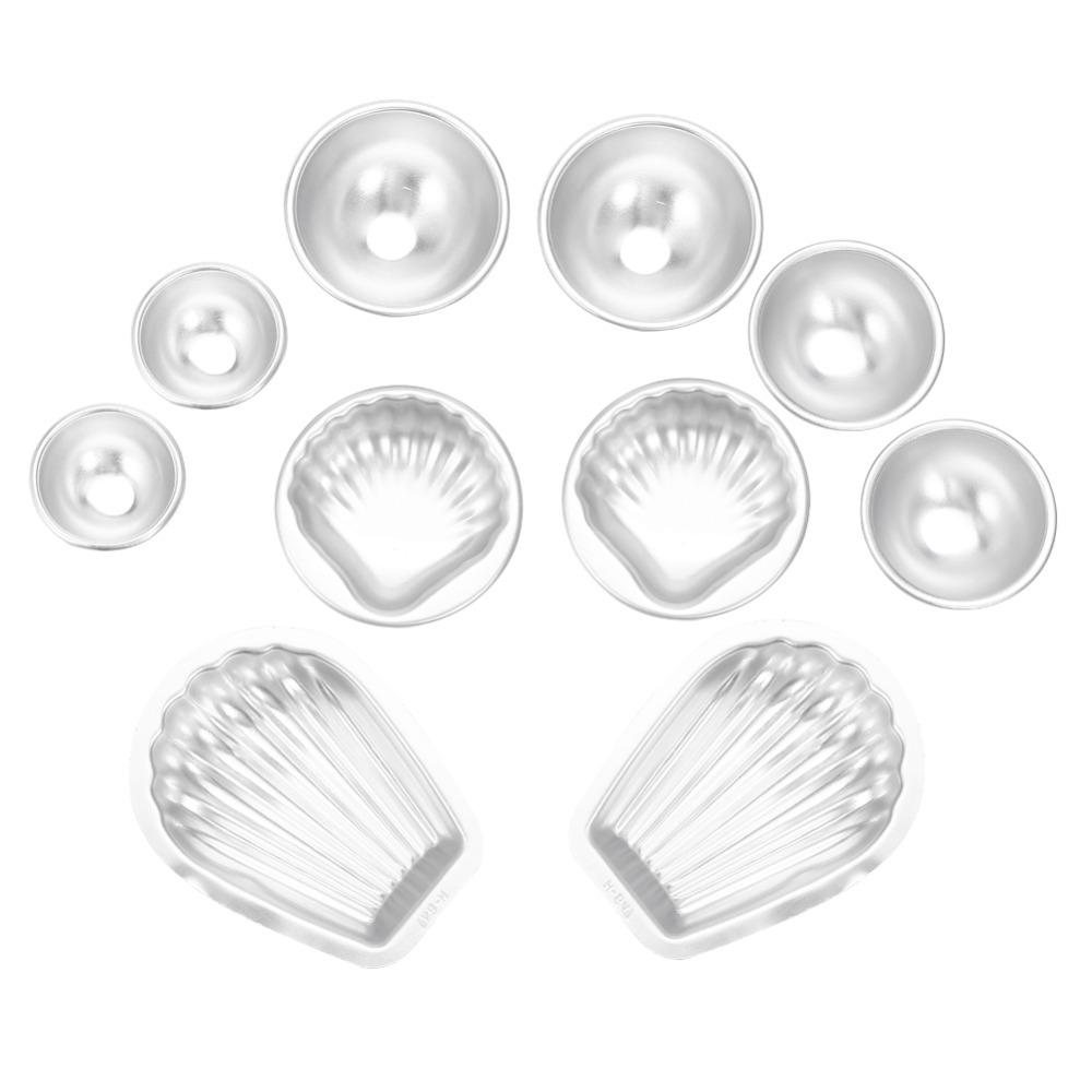 Reusable Cake Mould Tool Aluminum Alloy Handmade Soap Mold Bath Bomb Mold  Fizzy Bath Bombs Combination 1