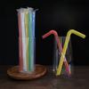 Disposable Bent Straw Milk Tea Drinking Straw With Sharp Tip For Takeout And Coffee
