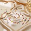 Fashion Luxury Colorful Crystal Zircon Necklace Bracelets for Women, Irregular Zircon Long Pendant Earrings, Party Jewelry Set
