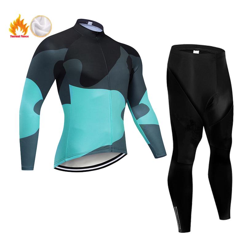 Fleece Men's  Warm Long-sleeved Suit Soad Bike Bicycle Jacket Overalls Riding Suit 2026 Winter Warm Cycling Clothing Set