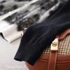 Knit Lace Pearl Long Round [Blue Beryl] [Limited Stock] [Blue Beryl] Women's Cardigan, Front, Buttons, Sleeves, Neck, Piping, Black, BB022-BK-S