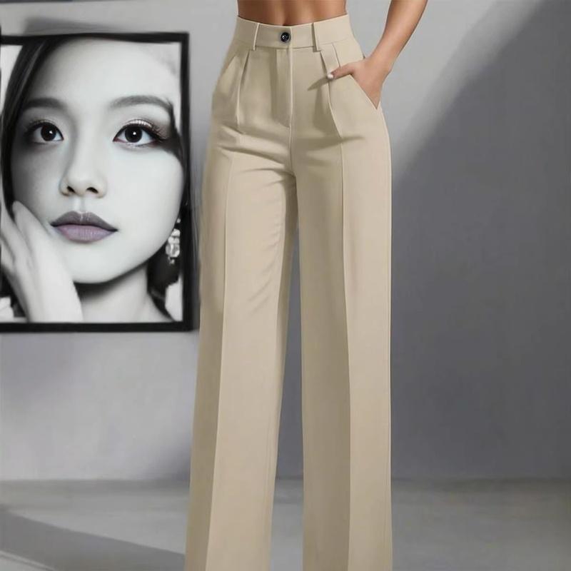 Women's High Waist Wide Leg Pants Tailored Flowy Trousers Casual Work Pants