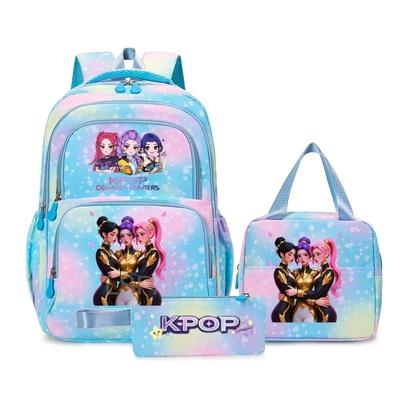 3-teiliges Schulrucksack-Set für Schüler Große Kapazität Oxford-Stoff Schultasche mit Schultergurt und Federmäppchen