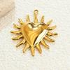 18K Gold Plated Sun Heart Pendant Necklace & Bracelet in Stainless Steel