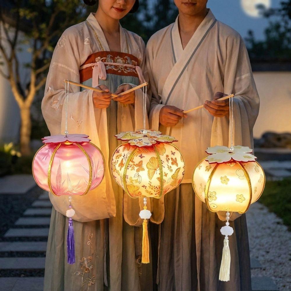 with Tassel Chinese Persimmon Light Traditional Portable Glowing Lamp  Mid Autumn
