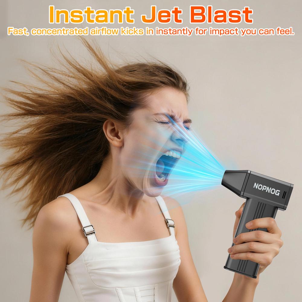 Type-C Charging Portable Car Snow Blowing and Cleaning Tool, 4-speed 130000RPM Electric Air Dust Collector, Turbine Fan Locomotive Accessories