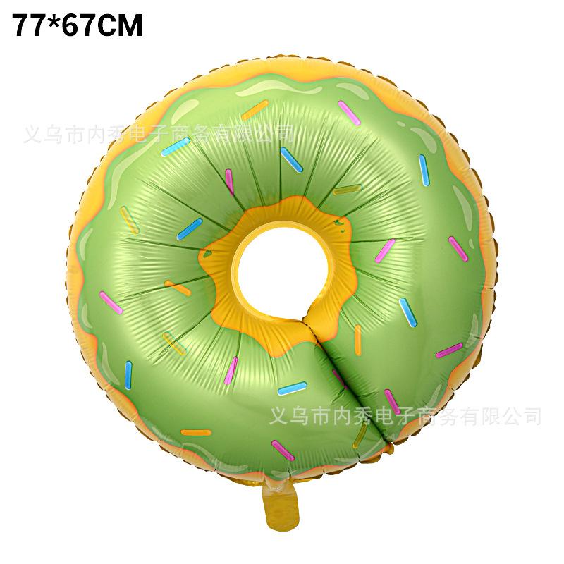 Chocolate Donut Balloon Birthday Burger Fries Pizza Balloon Hot Dog Party Aluminum Film Balloon Decoration