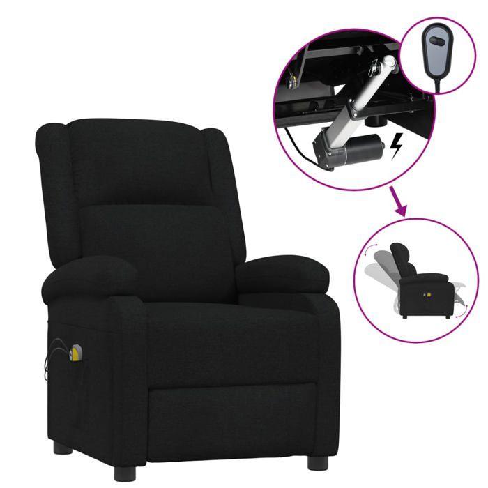 VidaXL Fauteuil électrique de massage Noir Tissu 3098361
