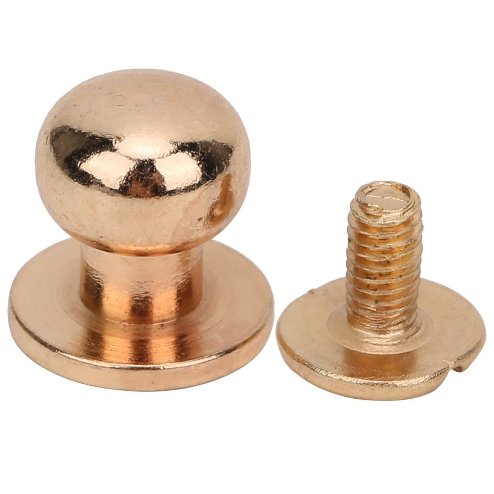 20 Sets Copper Round Head Stud Spot Screwback   Leather Craft Rivets 10 X 8mm