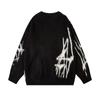 Unisex Oversized Knit Sweater With Graphic Jacquard Casual Streetwear Pullover Winter
