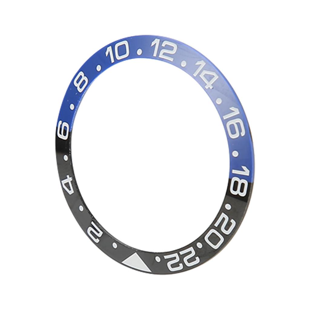 38mm Diameter Black Blue Watch Bezel Insert Base Ring White Character Ceramic GMT Wristwatch Bezel Insert Ring