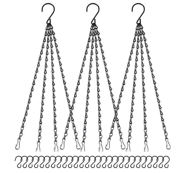 Black 23-Inch Hanging Chain Strap for Flower Pots, Bird Feeders, and Lanterns