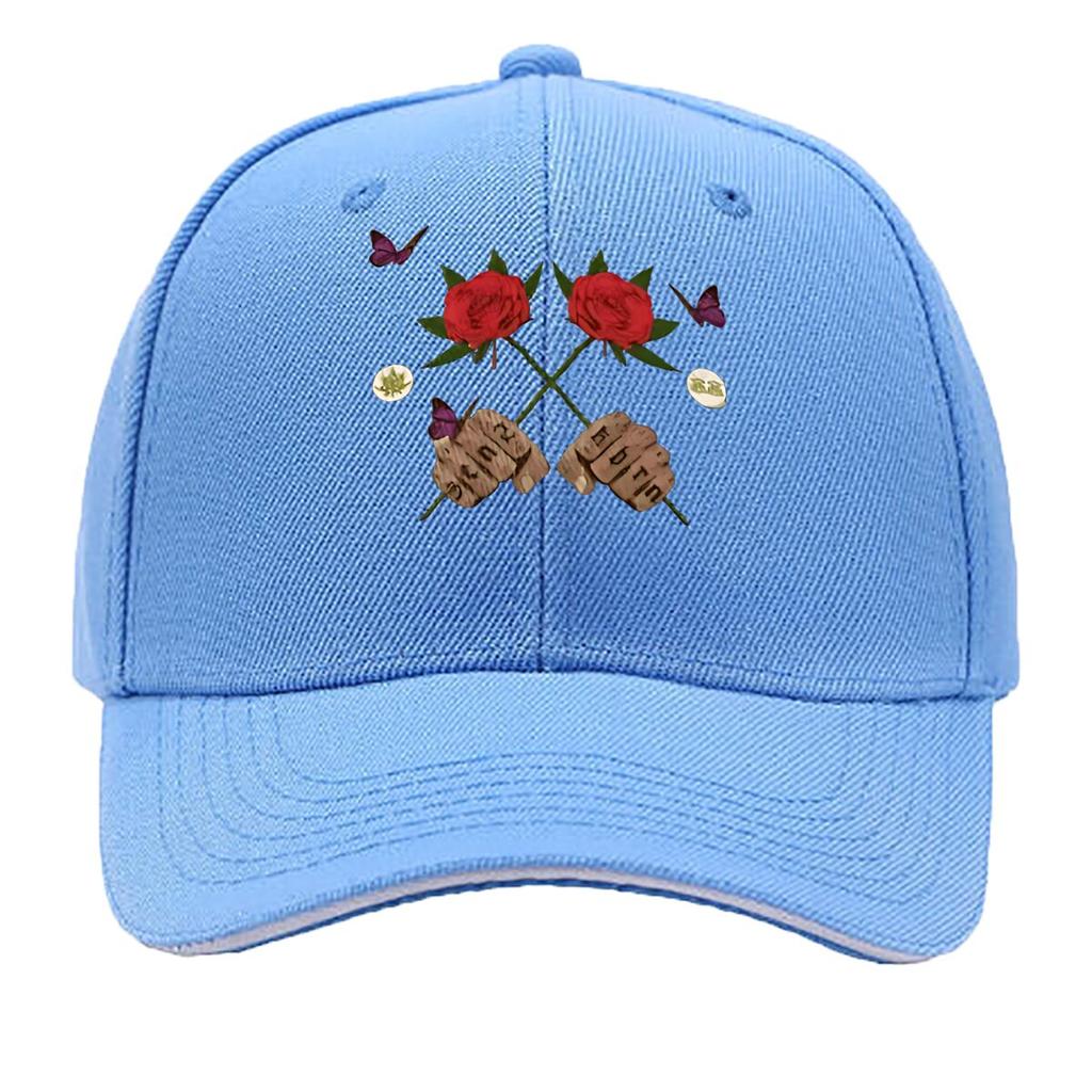 Artificial Red Rose Home Decor With Butterflies Wooden Accents Hip Hop hat Fashion Outdoor Sports Sandwich Baseball Cap