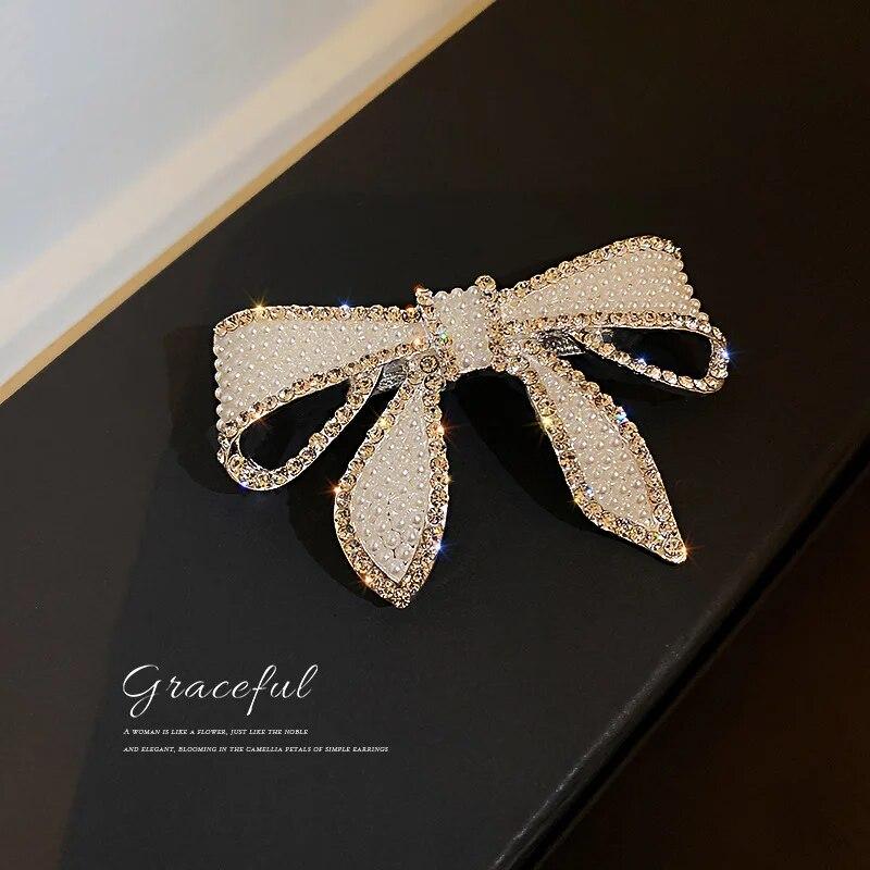 Südkorea Diamant Bogen Brosche Haar Clips Pins Shiny Wunderschöne Bogen Knoten Schmetterling Haarspange Haarnadeln Clips für Frauen Großhandel