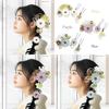 Hair Ornament and Flower Kanzashi Hair Accessories for Furisode and Ceremonies Two-Piece Set, Tsumami-zaiku (kk-008), White, Purple, Blue,