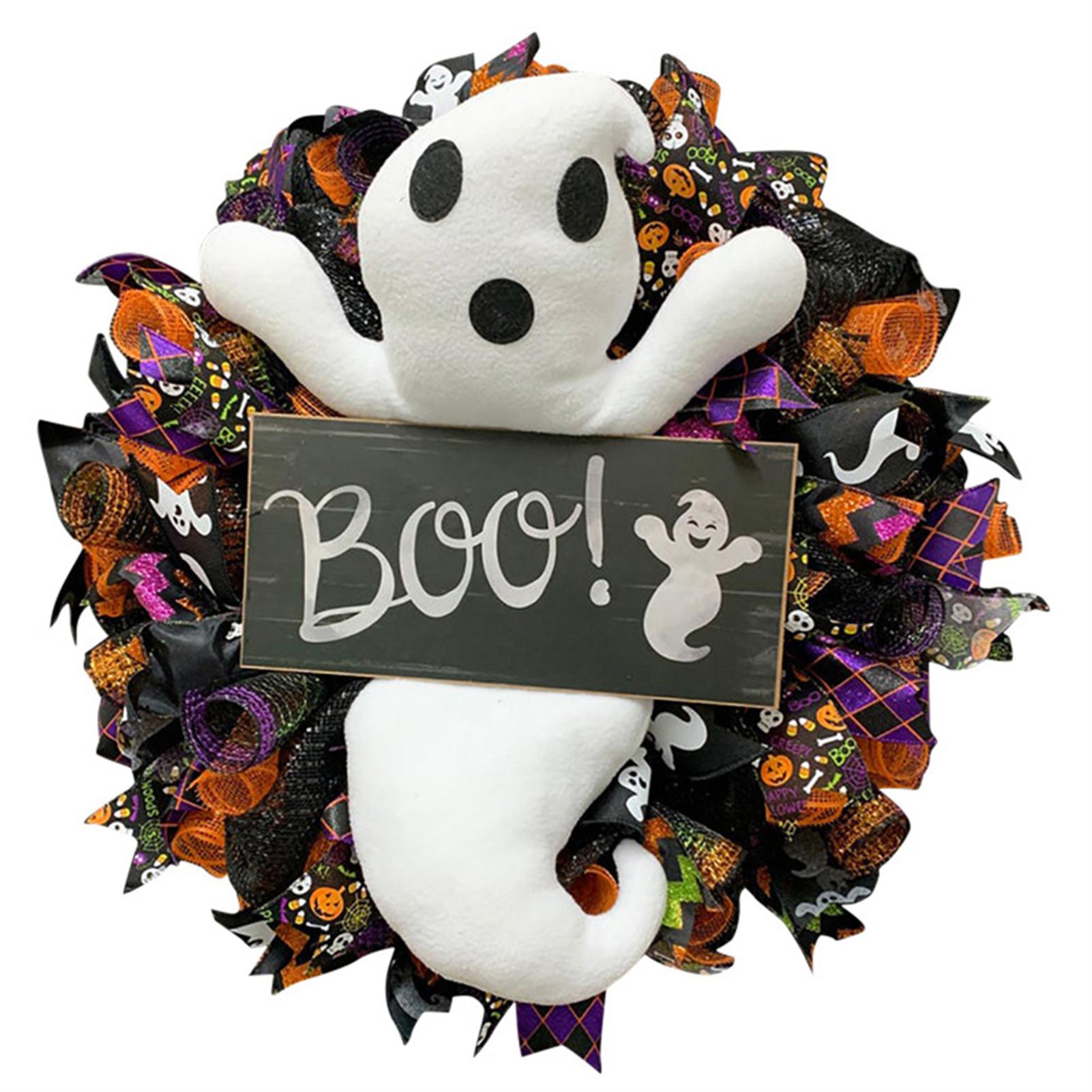 

Halloween Ghost Doll Decor Wreath 35*40cm Scary Party Decoration Home Door Hanging Spooky Ornament Scary Hanging Ghost