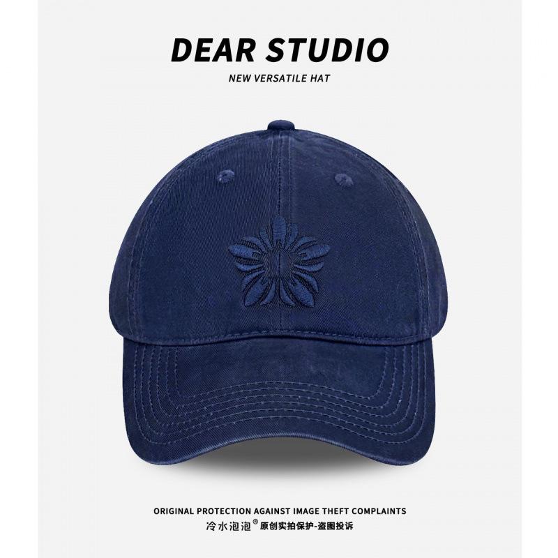 Premium Baseball Cap Children Spring And Summer Big Head Circumference Showing Face Small Couple Versatile Cap M(56-58cm) темно-синий