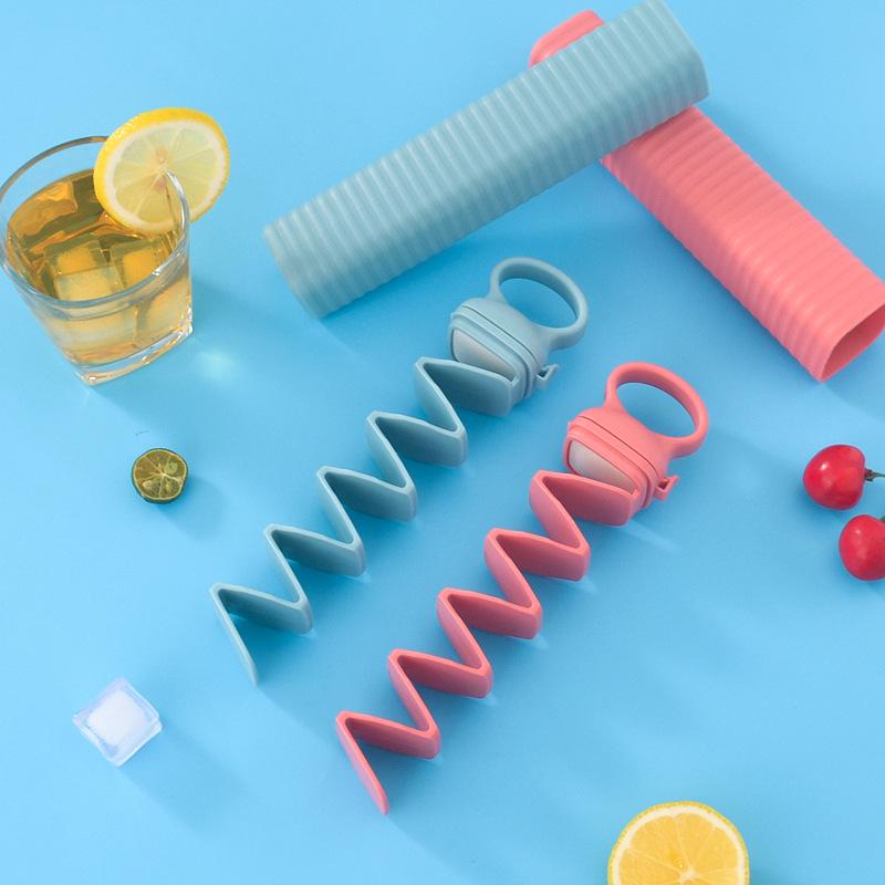 1-10PCS Pull Out Silicone Ice Tray Long Strip Popsicle Maker for Home Kitchen Fast Freezing Portable Reusable Ice Box