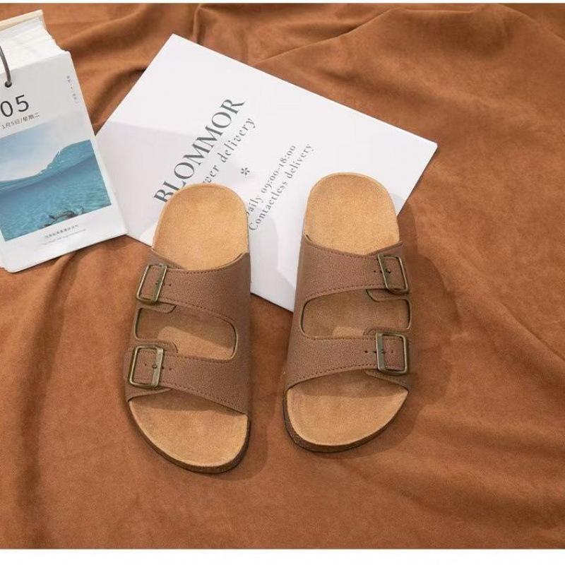 Retro Medium Heel Rubber Sole Non-slip Shoes Summer New Youth Fashion Casual Slippers