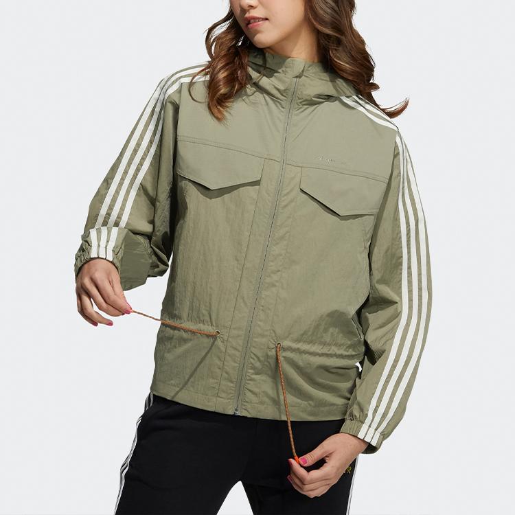 Adidas Neo Side Stripe Hooded Jacket Women Jacket Green H18596