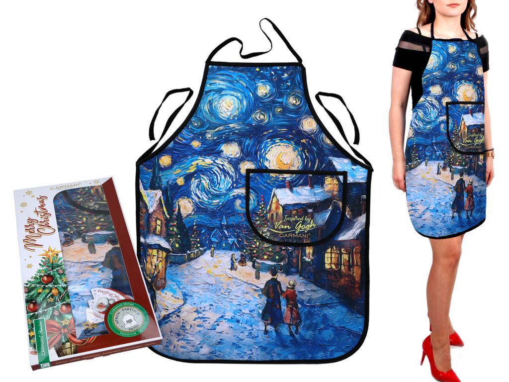 Fartuszek Kuchenny Van Gogh Świąteczna Noc Pod Gwiazdami Boże Narodzenie