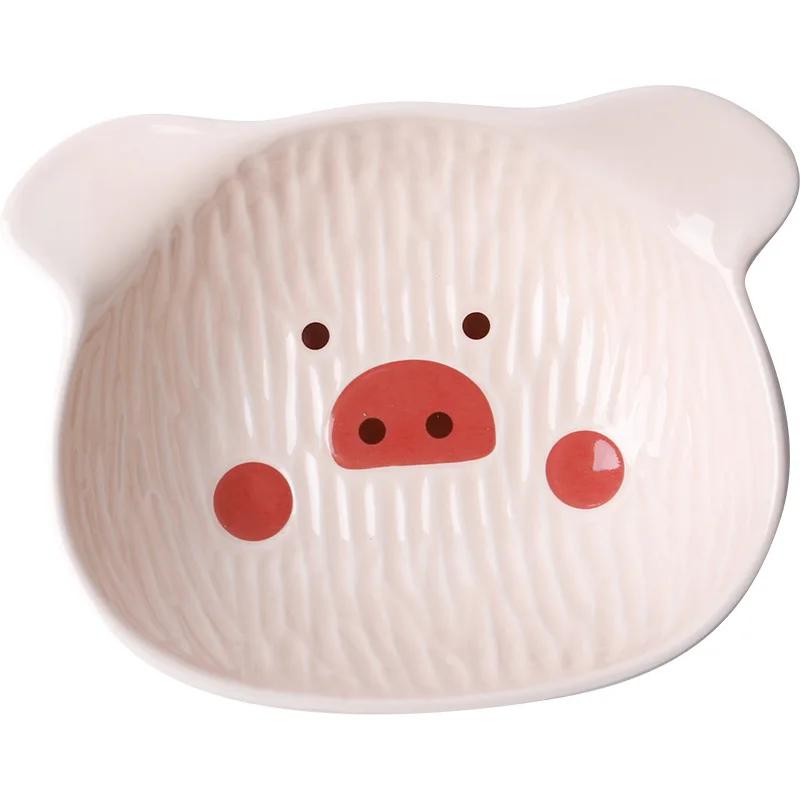 Korean Style Ceramic Household Tableware,Cute Rabbit Dish,Dim Sum Dish,Rice Bowl,Fruit Bowl,Salad Flavor Dish,Specialty Plates