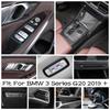 Wygląd włókna węglowego Wnętrze Dla BMW Serii 3 G20  - 2024 Deska rozdzielcza / Uchwyt na kubki / Kierownica / Gałka zmiany biegów Pokrywa Listwa