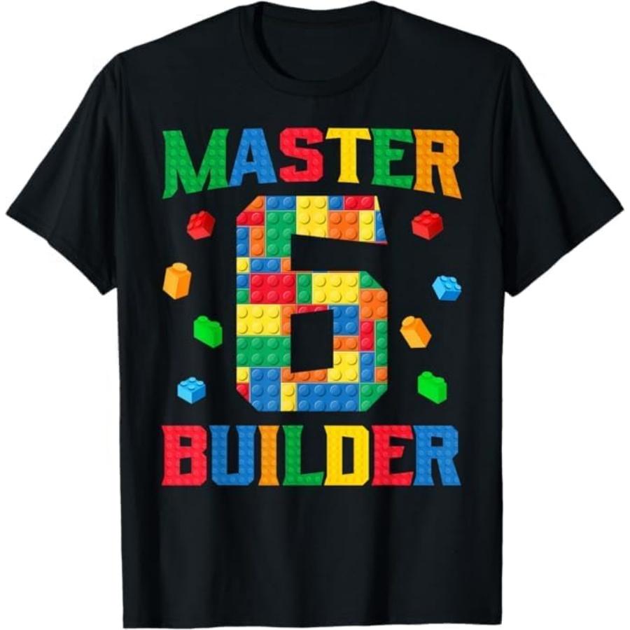 Master Builder 6th Birthday 6 Year Old Brick Building Blocks T-Shirt BAOANH Mens Womens Tank Top Sweatshirt Hoodie Longsleeve 840 Black XXXXXL разноцветный