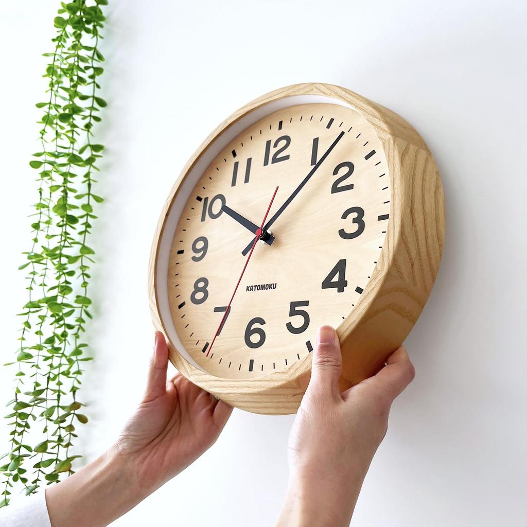 KATOMOKU Orologio Muku 15 Orologio da Parete Naturale Lancetta dei Secondi Continua Controllata km-107NARC 306mm (Orologio radiocomandato)