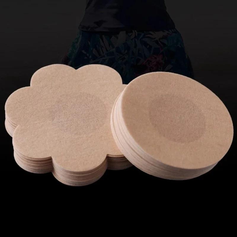 10-200 pezzi Adesivi Copricapezzoli Nastro Solleva Seno per Donna Pasties Invisibili Autoadesivi Imbottiture per Reggiseno Usa e Getta Patch per Petto