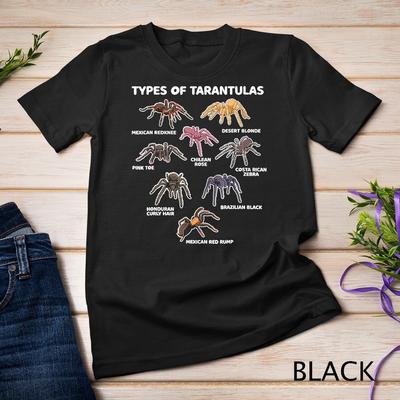 Tipi di Tarantole Piedi Rosa Cilena Messicana Ragno Peloso Maglietta Maglietta Unisex