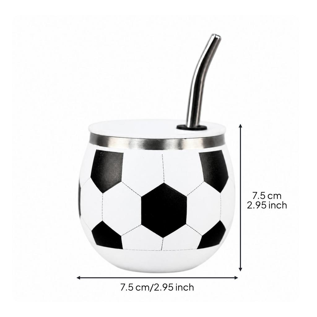 Soccer Tumbler with Straw Compact Ball Cup Lid Portable for Children