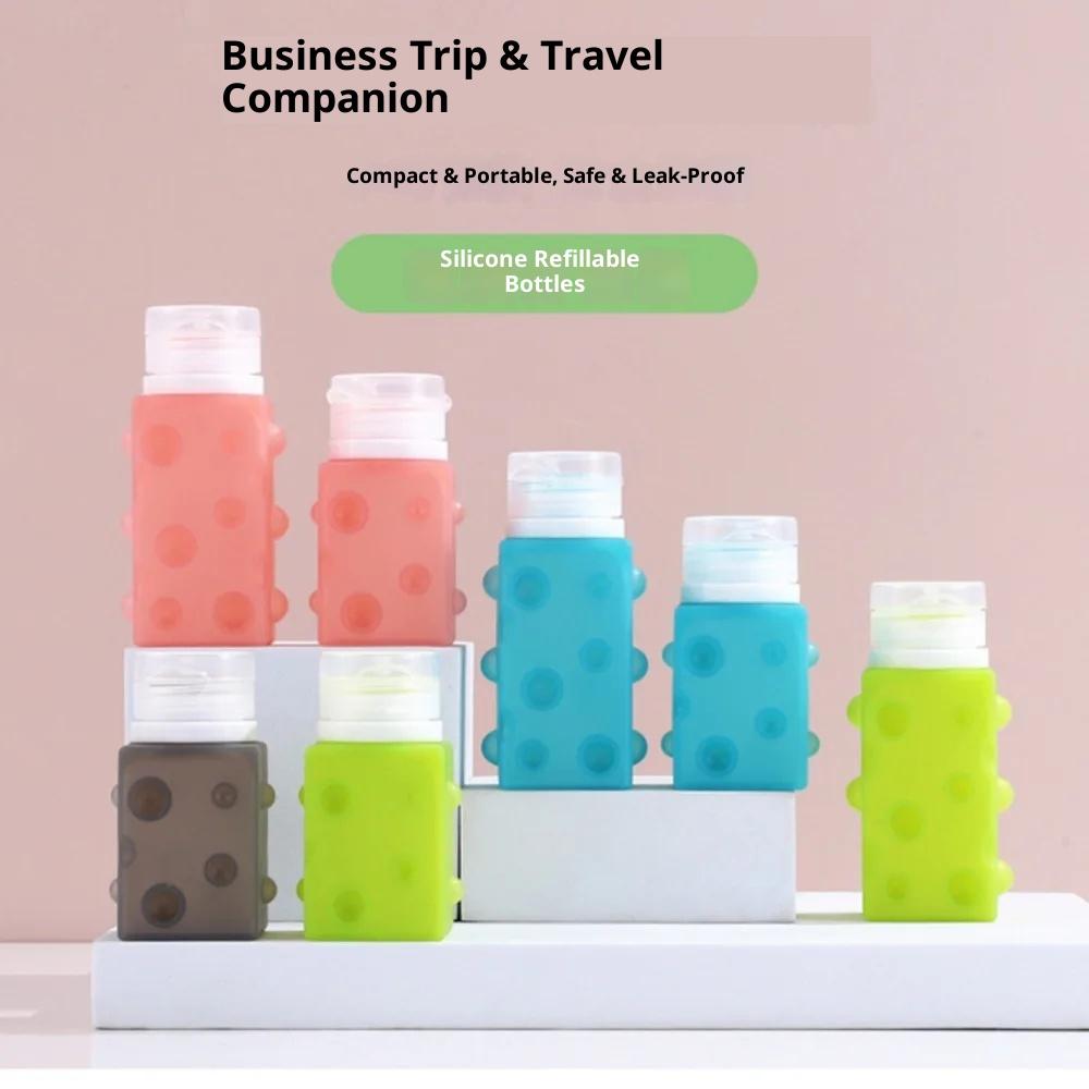 90ML Refillable Silicone Bottles Soft Leak Proof Shampoo Lotion Containers Cosmetic Travel Bottles Eco Storage Bottles