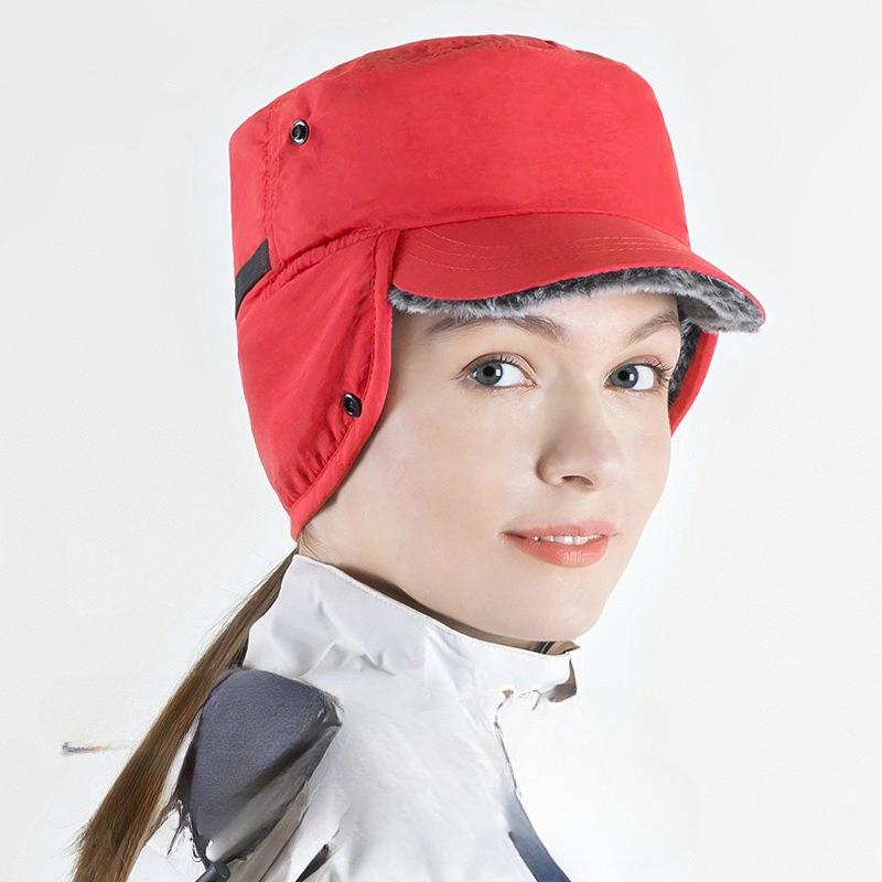 Men's Winter Trend Peaked Cap Women's Simple New Plush Thickening Warm Outdoor Fishing Work Hiking Cycling Ear Protection Hat