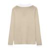 Women's Fashion Casual Colorblock Comfortable Lapel Long Sleeve Knitted All- Sweater Top