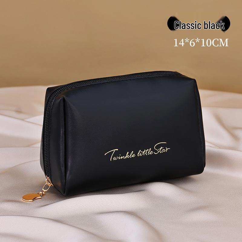 Compact PU Makeup Bag - Portable Handheld Storage & Coin Purse